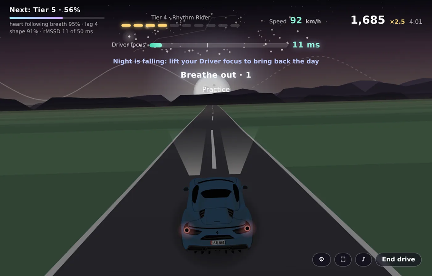 Zen Drive: steering a car down a Colorado highway with the breath and heart